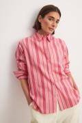 NA-KD Klassisk vanlig skjorta - Pink,Stripe