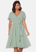 Goddiva Flutter Chiffon Dress Sage Green XL (UK16)