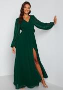 Goddiva Long Sleeve Chiffon Dress Green XXS (UK6)