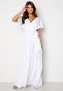 Goddiva Flutter Sleeve Chiffon Maxi Dress  S (UK10)