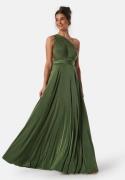 Goddiva Multi Tie Maxi Dress Olive Green XXS (UK6)