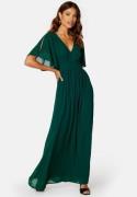 Bubbleroom Occasion Butterfly sleeve chiffon gown Dark green 44