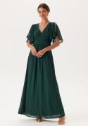 Bubbleroom Occasion Butterfly sleeve chiffon gown Dark green 52