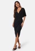 Bubbleroom Occasion Wrap Slit Midi dress Black 38