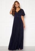 Goddiva Flutter Glitter Dress Navy L (UK14)