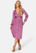 Bubbleroom Occasion Wrap Tie Midi Dress Old rose 34