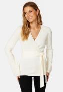 BUBBLEROOM Samantha knitted wrap top Cream S