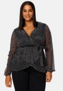 Happy Holly Perley sparkling wrap top Black / Silver 48/50