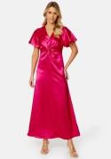 VILA Sittas V-Neck S/S Maxi Dress Pink Yarrow Detail: 36