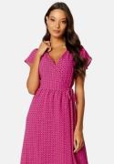 ONLY Naomi S/S Midi Wrap Dress Very Berry AOP:Dots XS