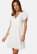 Bubbleroom Occasion Flounce Sleeve Chiffon Dress White 36