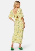 Bubbleroom Occasion Balloon Sleeve Bow Midi Dress Yellow/Floral 46