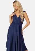 Bubbleroom Occasion Draped Soft Midi Dress Dark blue S