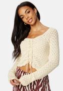 Pieces Judy LS Cropped Top Knit Birch M