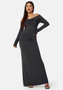 BUBBLEROOM Dani Soft Off Shoulder Maxi Dress Dark grey L