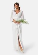 Goddiva Long Sleeve Chiffon Maxi Dress White M (UK12)