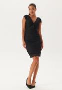 Bubbleroom Occasion V-neck short lace Dress Black 38