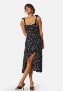 TOMMY JEANS Midi Floral Ruffle Dress Black/Patterned S