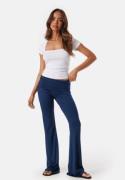 BUBBLEROOM Fold Over Flared Trousers Navy L