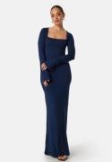 BUBBLEROOM Square Neck L/S Maxi Dress Navy L