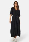 BUBBLEROOM Butterfly Sleeve Viscose Dress Black 42