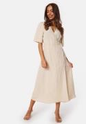 BUBBLEROOM Linen Blend Wrap Dress Light beige 3XL