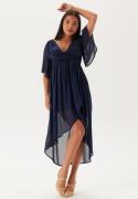 Bubbleroom Occasion Butterfly Sleeve High-Low Dress Dark blue 44