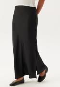 BUBBLEROOM Slit Satin Maxi Skirt Black 46