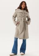 BUBBLEROOM Ava High Neck Midi Coat Light beige S