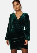 Bubbleroom Occasion Velvet Wrap Dress Dark green 2XL