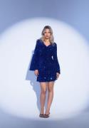 VILA Vibarina Glitter Dress Navy Blazer Detail:SEQUINS XS