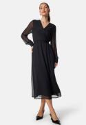 VILA Vifalia V-neck L/S MIDI DRESS  Black 34