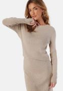 VILA Vicomfy O-neck L/S KNIT TOP  Natural Melange S