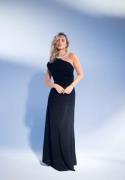 Bubbleroom Occasion Sparkling One shoulder Soft Maxi Dress Black S