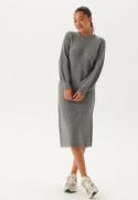 Object Collectors Item Objditte Re L/S KNIT MIDI DRESS Medium Grey Mel...