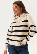 VERO MODA Vmsaba Stripe Ls Highneck Blouse Birch Stripes:black M