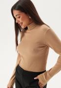 GANT Slim Rib Turtleneck Caramel Beige M