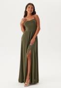 Bubbleroom Occasion Waterfall Soft Gown Khaki green XL