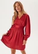 BUBBLEROOM Wrap L/S Structured Dress Red L