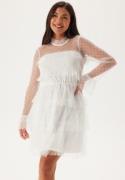 BUBBLEROOM Dotted Mesh L/S Dress White 36