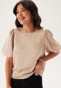 VILA Viellette 2/4 SATIN PUFF TOP S Cement 34