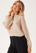 BUBBLEROOM Structured L/S Blouse  Light beige XL