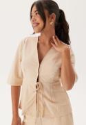 Happy Holly Soft Short Sleeve Blazer Light beige 44/46