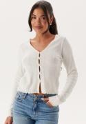 BUBBLEROOM Pointelle Cardigan Top White L