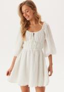 Bubbleroom Occasion Diamond Neck Dress White M