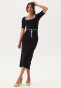 Happy Holly Knitted Bow Dress Black/Cream 40/42