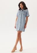 VERO MODA Vmjennie Ss Short Denim Dress  Light Blue Denim S