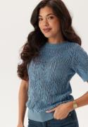 VILA Vicotti S/S O-NECK KNIT TOP -  Blissful Blue L