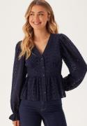 BUBBLEROOM Broderie Anglaise Blouse Dark blue 34