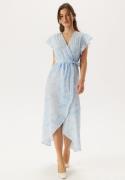 VERO MODA Vmpage S/L LONG WRAP DRESS   Airy Blue Aop:mona XL